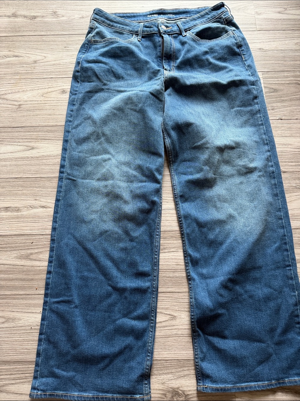 Old Navy Women's Dark Blue Wide Leg Jeans